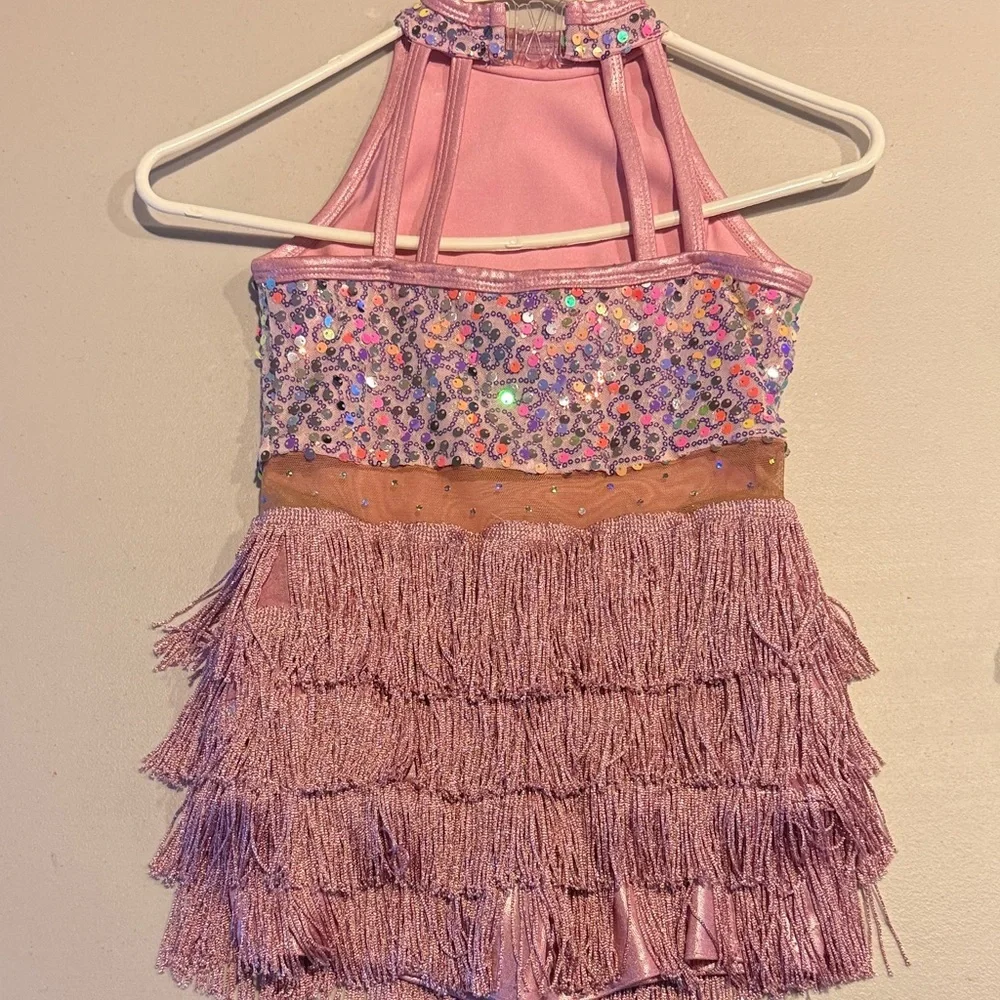 Sparkling Pink Sequin Kids Dance Costume